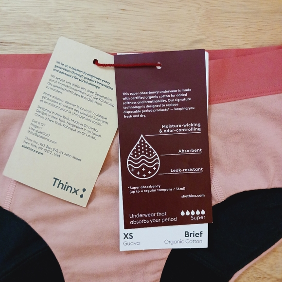 NWT Thinx Organic Period Brief Underwear - Picture 4 of 6